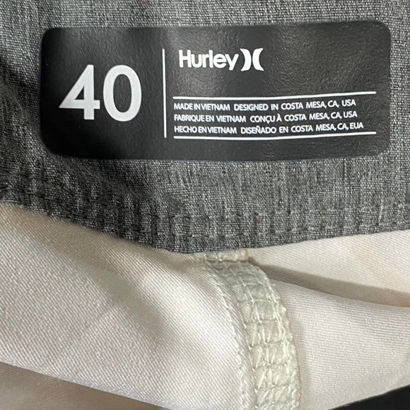 Hurley Men's Barely Bone Printed Phantom Classic Pull-On Board Shorts SZ 40 - Picture 10 of 13